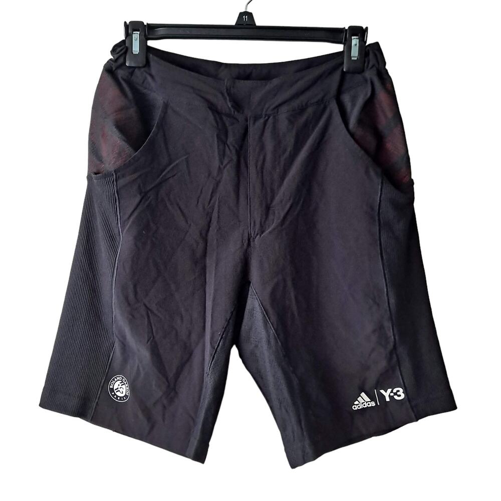 Adidas Black & Red Perforated 9" Inseam Athletic Shorts - Size S